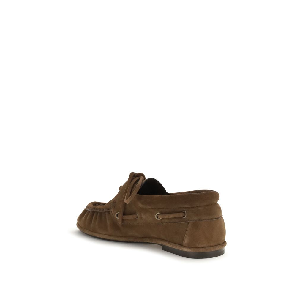 Saint Laurent Brown Suede Leather Slip-On Loafers