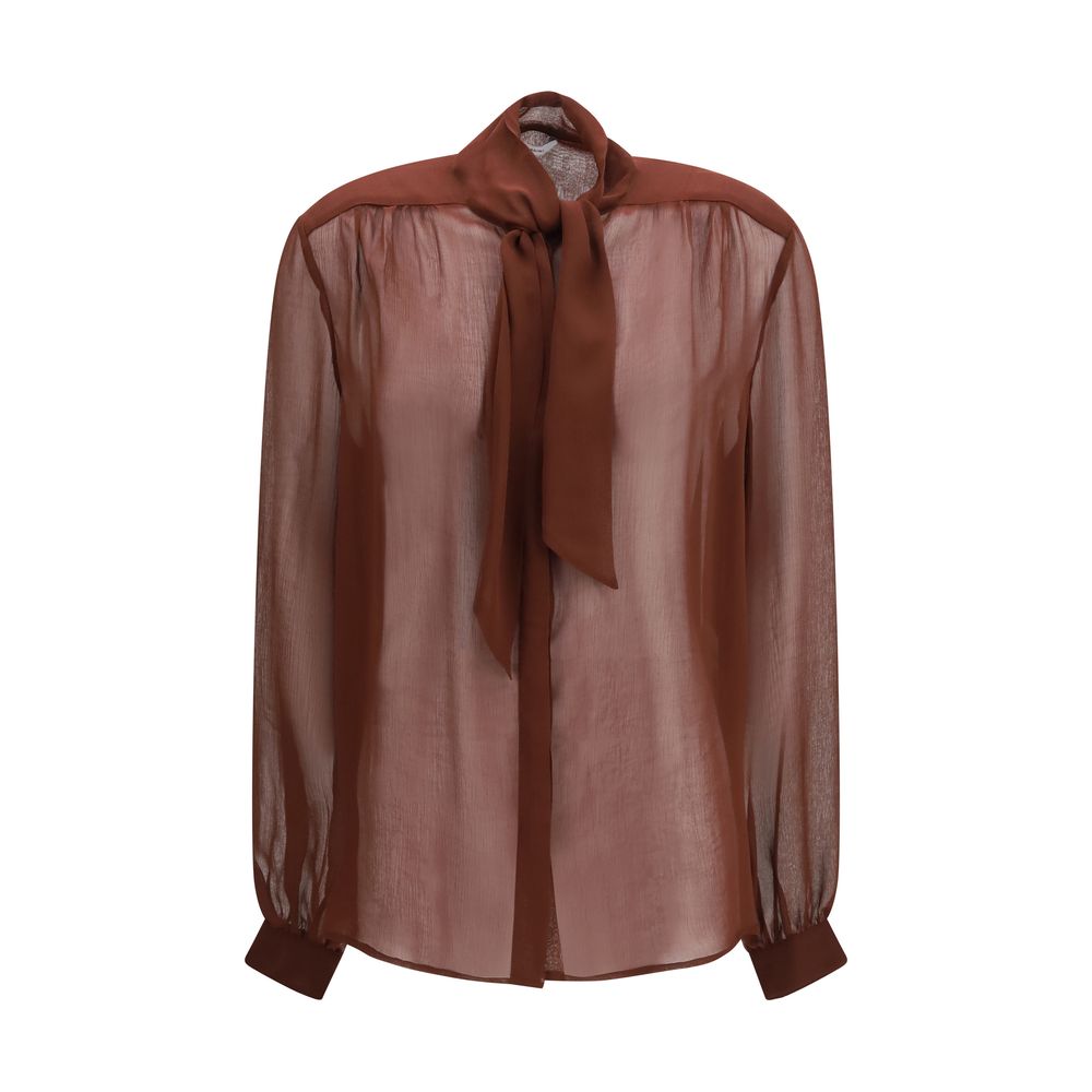 Lardini Brown Viscose Blouse
