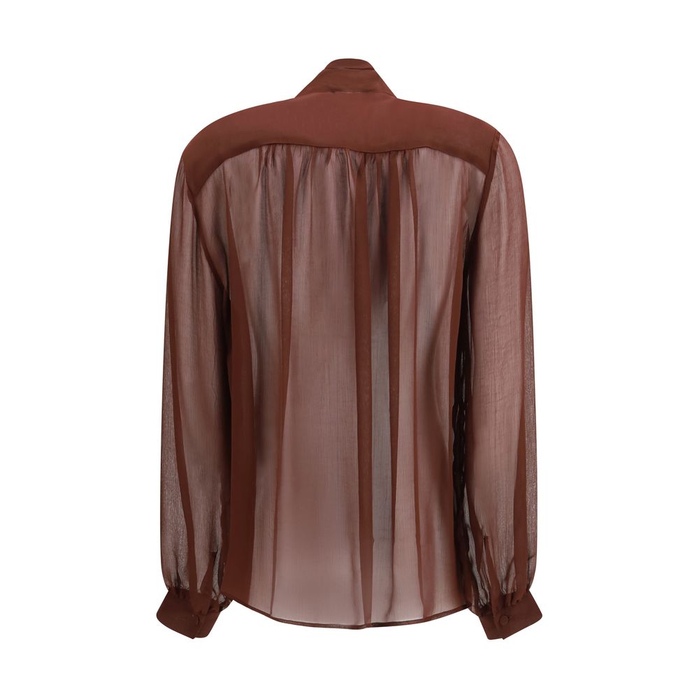 Lardini Brown Viscose Blouse