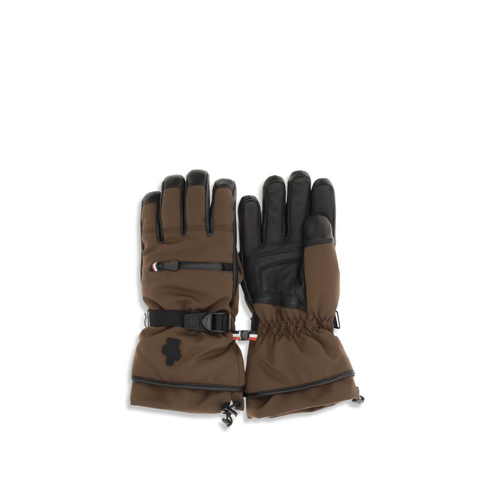 Moncler Grenoble Brown Nylon Gloves