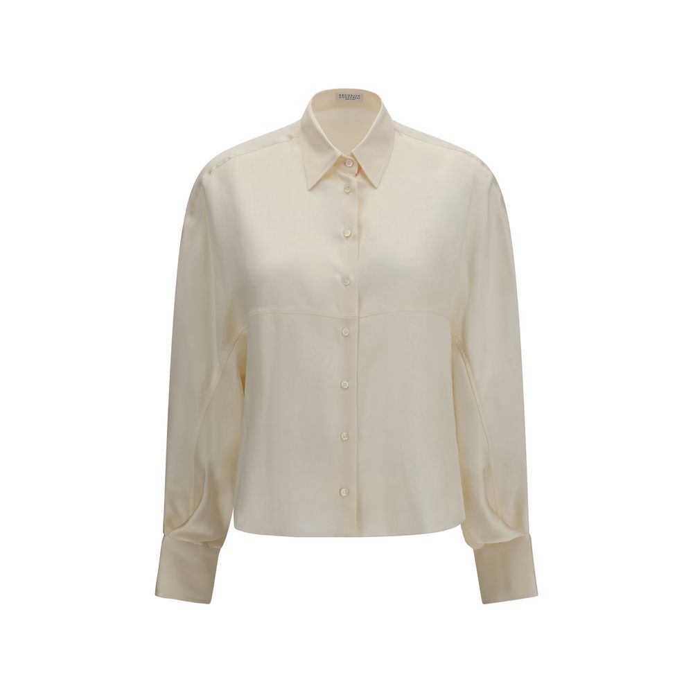Brunello Cucinelli Beige Silk Shirt