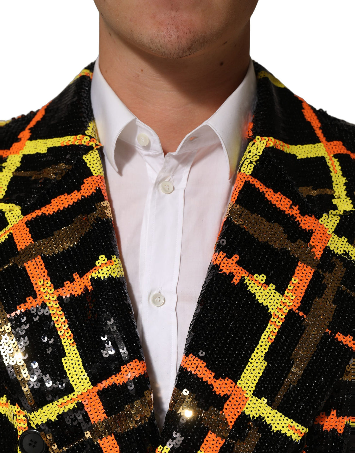 Dolce & Gabbana Multicolor Sequin Embellished Double Breasted Jacket