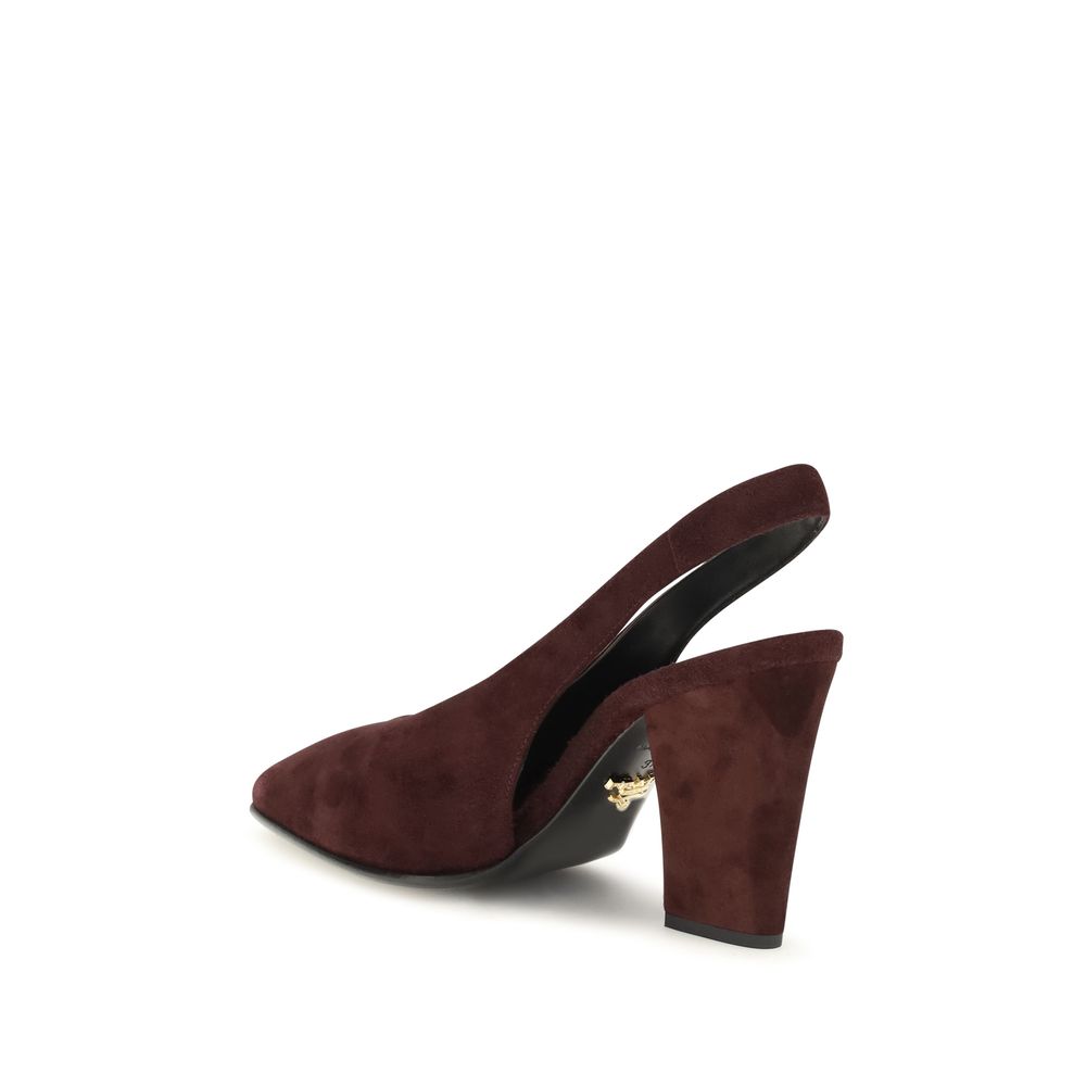Prada Bordeaux Calf Leather Bos Taurus High Heel Pumps