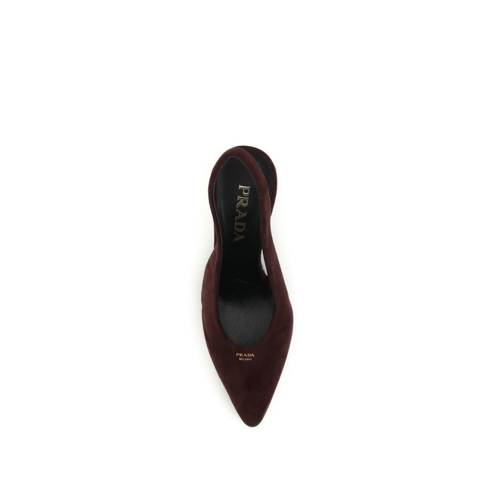 Prada Bordeaux Calf Leather Bos Taurus High Heel Pumps