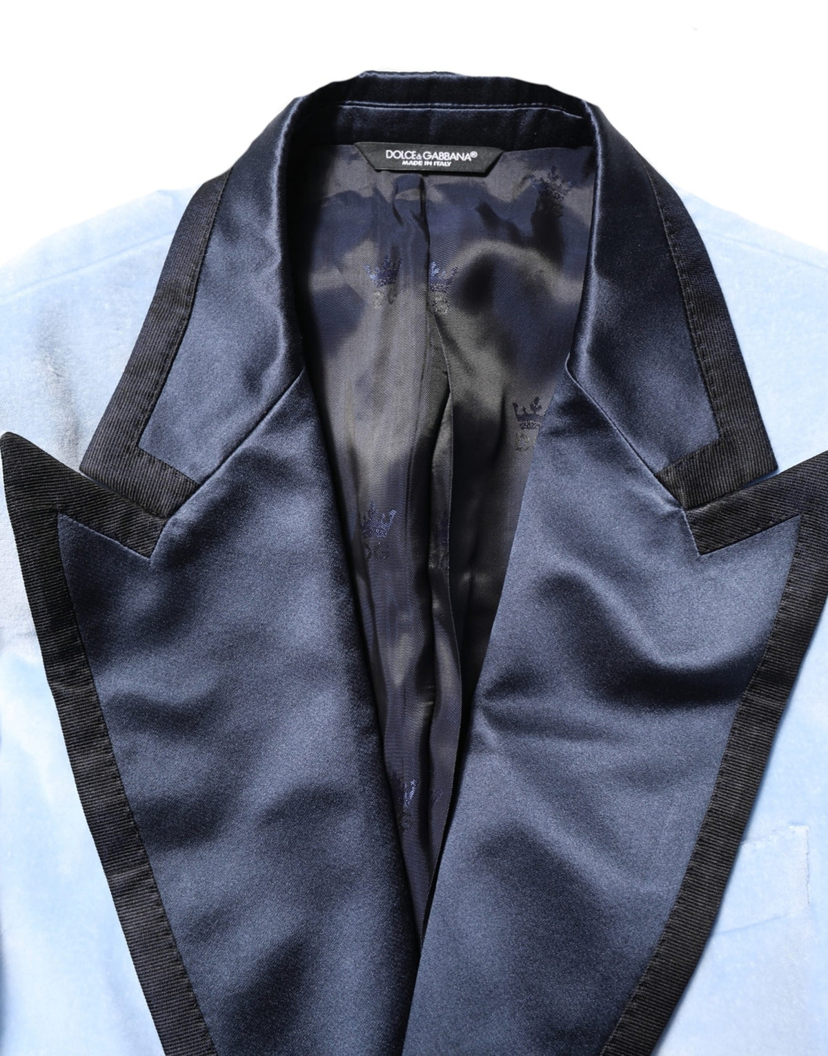Dolce & Gabbana Blue Cotton Formal Single Breasted Jacket