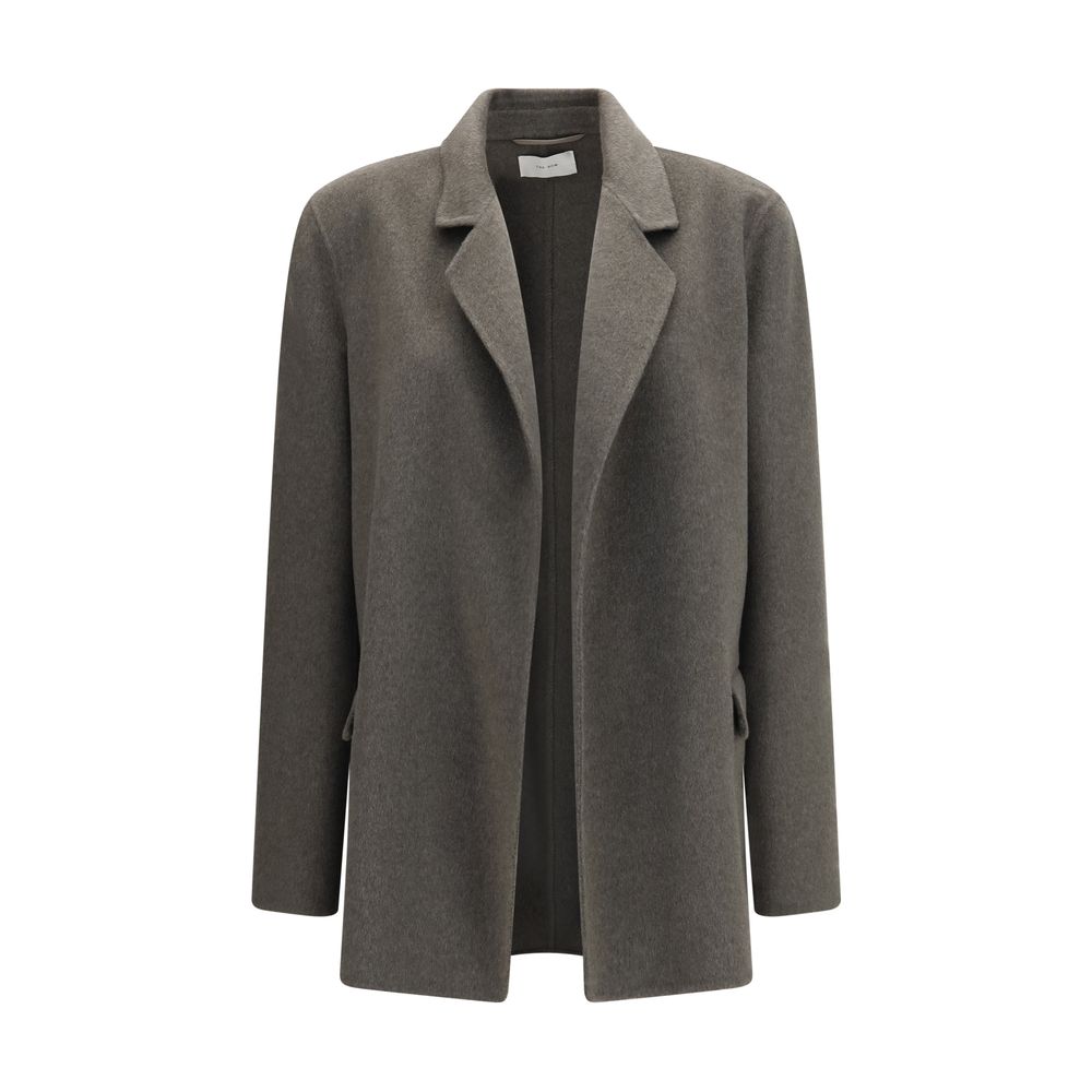 The Row Gray Cashmere Full-Length Jacket