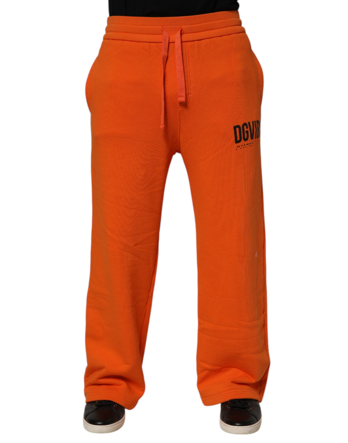 Dolce & Gabbana Orange Cotton DGVIB3 Men Trackpants Pants