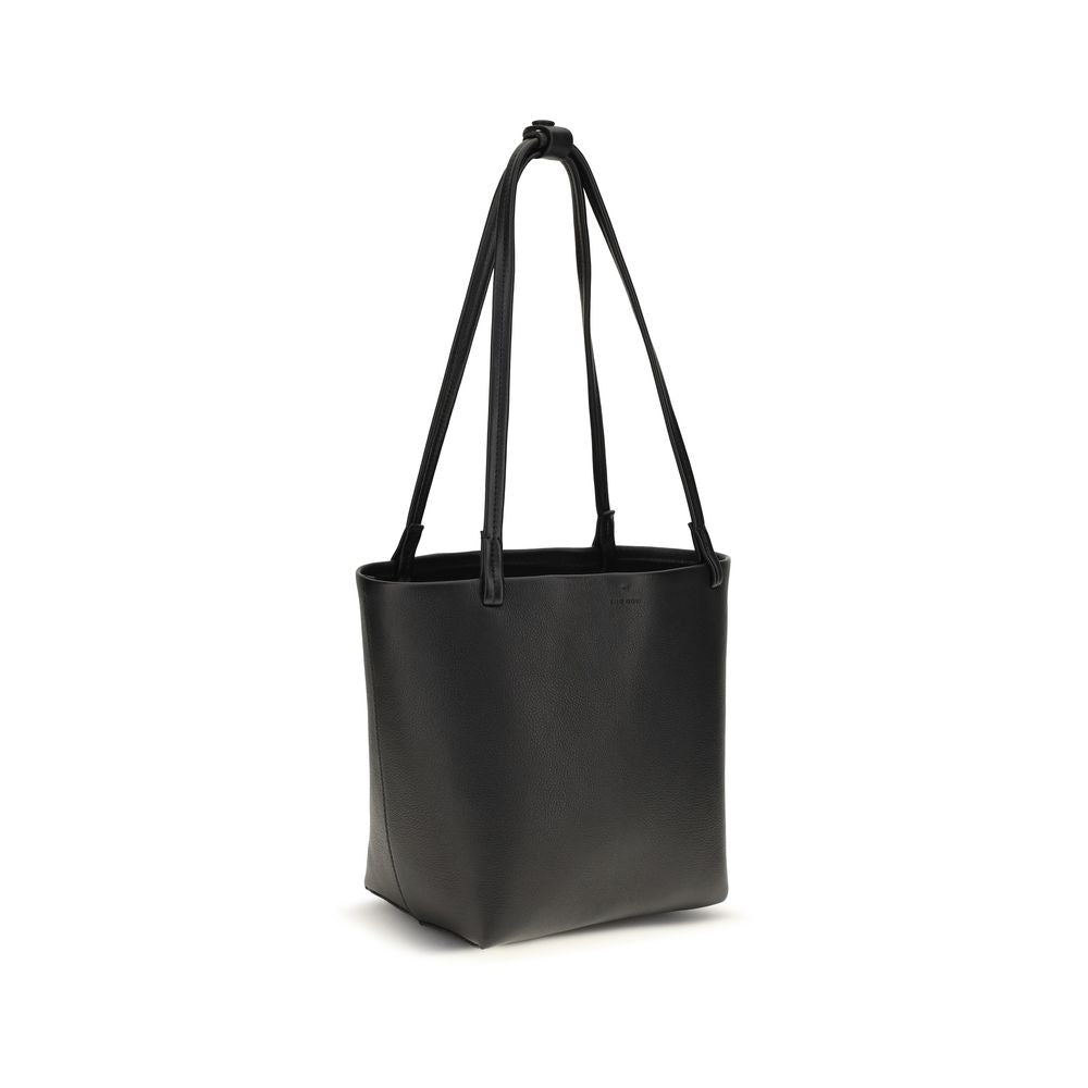 The Row Black Calf Leather Bos Taurus Shoulder Bag