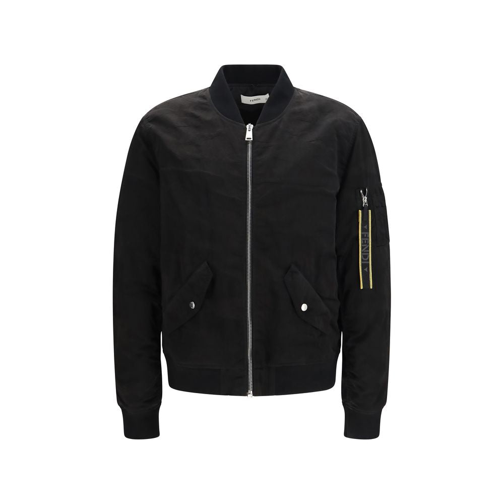 Fendi Black Polyamide Bomber