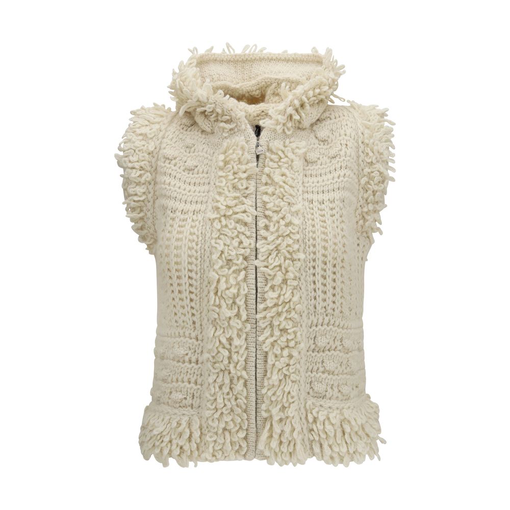 Fendi White Wool Oves Aries Sleeveless Jacket