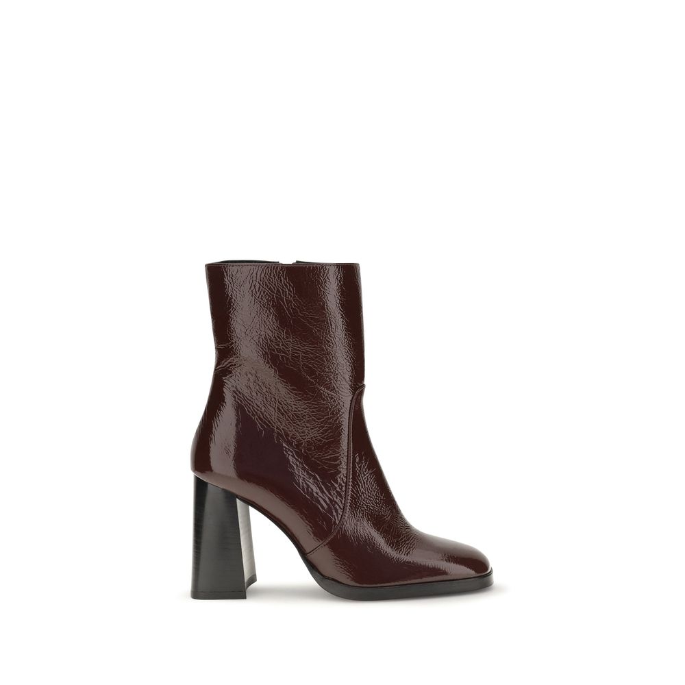 Stuart Weitzman Bordeaux Calf Leather Bos Taurus Ankle Boots