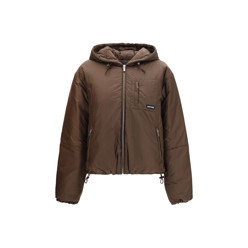 Miu Miu Brown Recycled Polyamide Full-Length Jacket