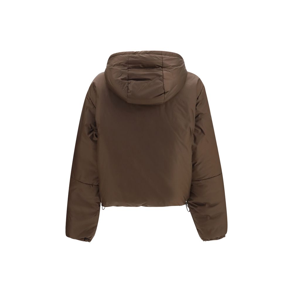 Miu Miu Brown Recycled Polyamide Full-Length Jacket