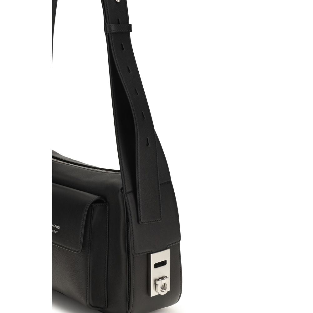 Ferragamo Black Calf Leather Bos Taurus Luggage And Travel