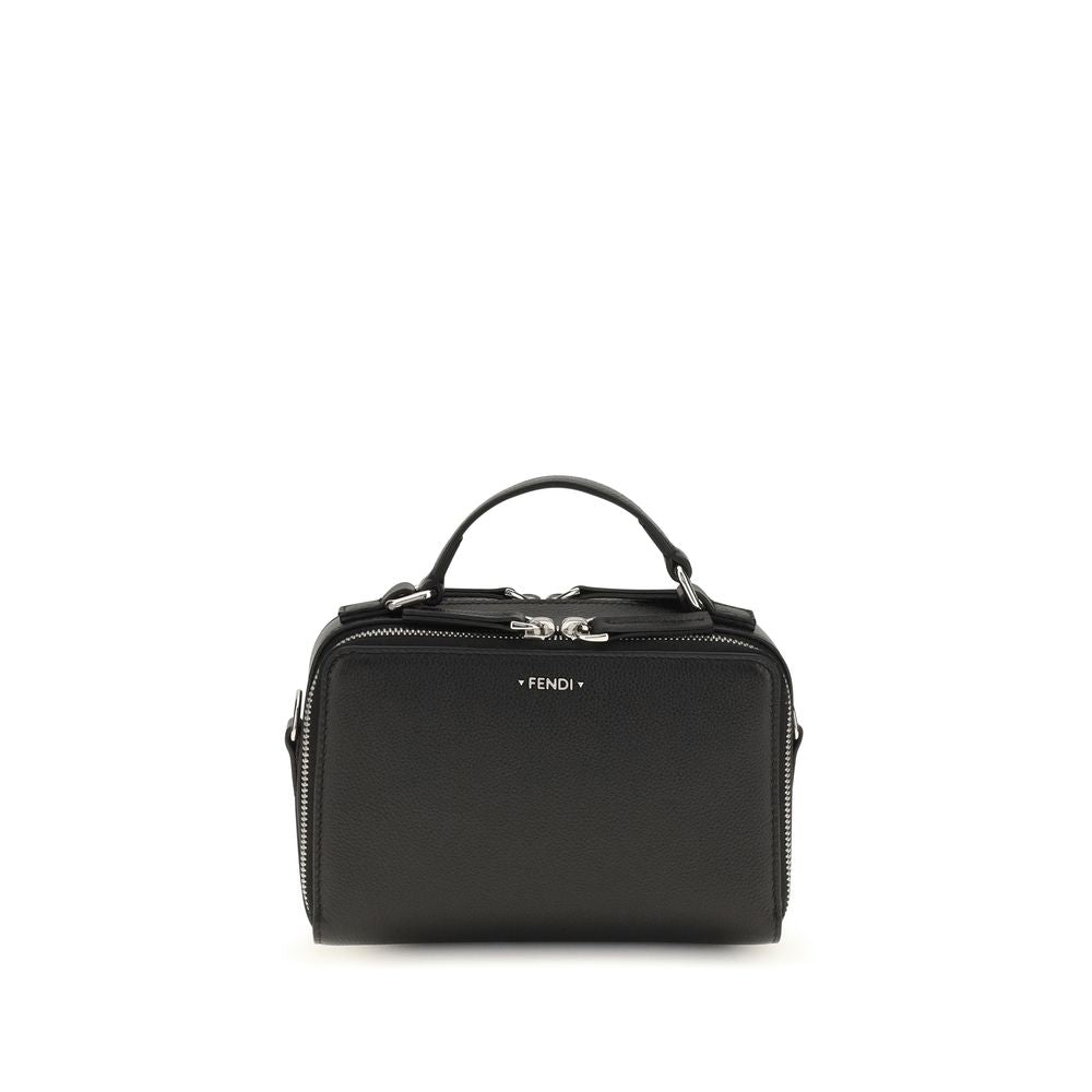 Fendi Black Calf Leather Bos Taurus Shoulder Bag
