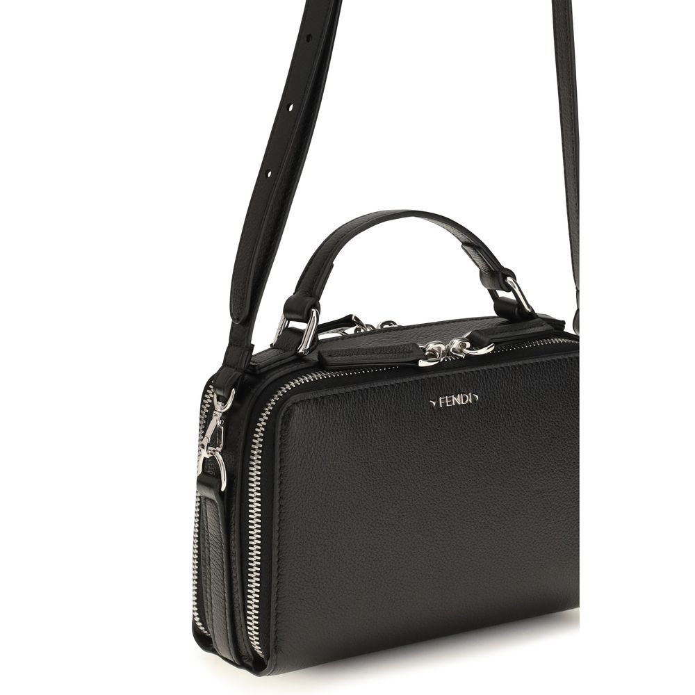 Fendi Black Calf Leather Bos Taurus Shoulder Bag
