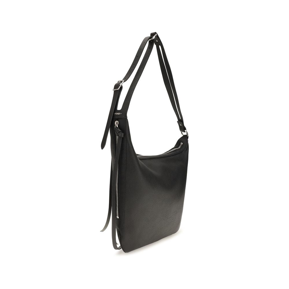 Fendi Black Calf Leather Bos Taurus Shoulder Bag