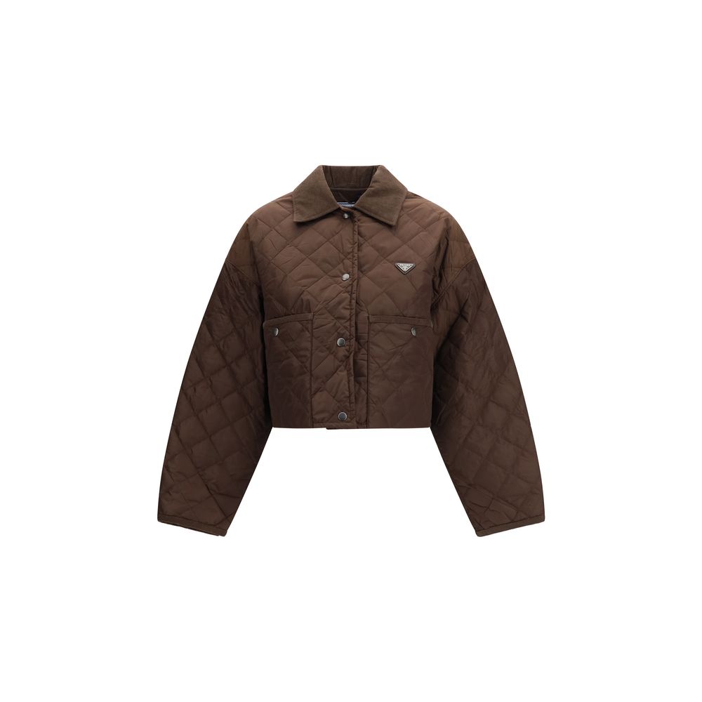 Prada Brown Recycled Polyamide Full-Length Jacket