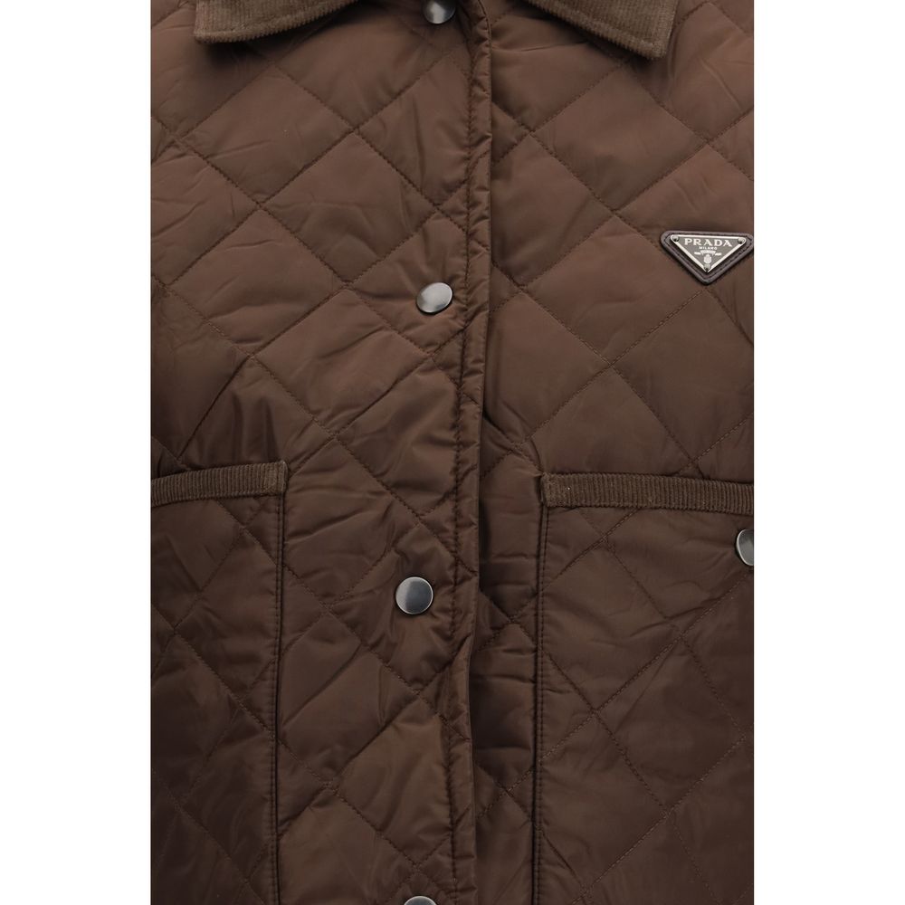 Prada Brown Recycled Polyamide Full-Length Jacket