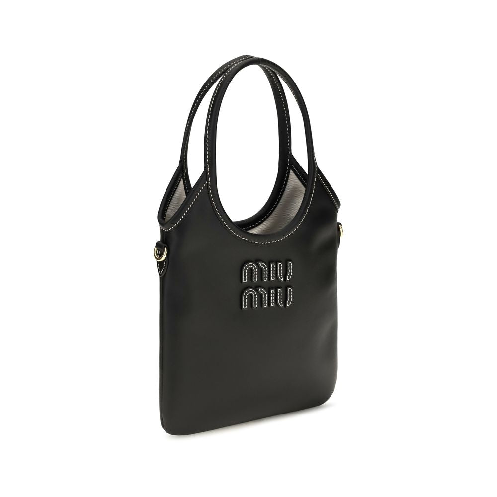 Miu Miu Black Calf Leather Bos Taurus Handbag