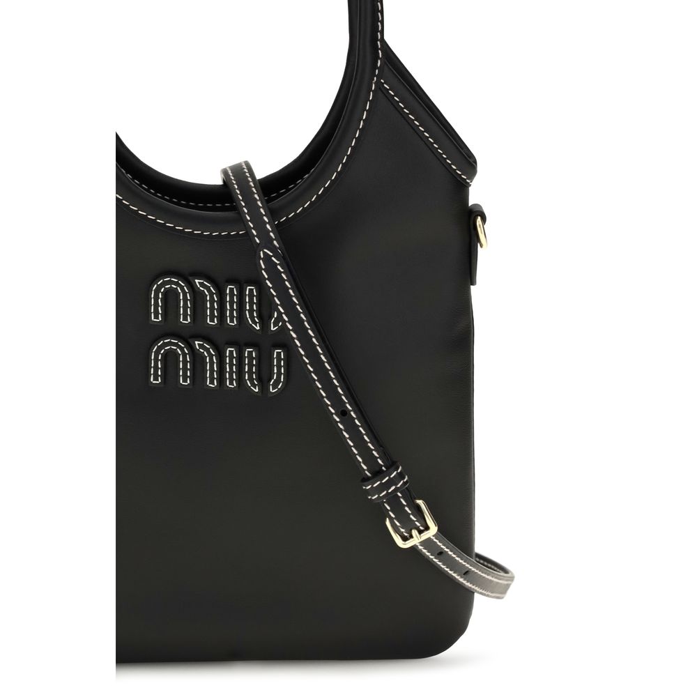 Miu Miu Black Calf Leather Bos Taurus Handbag