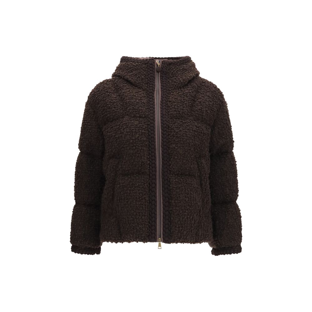 Moncler Brown Wool Oves Aries Full-Length Jacket