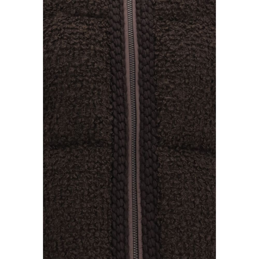 Moncler Brown Wool Oves Aries Full-Length Jacket