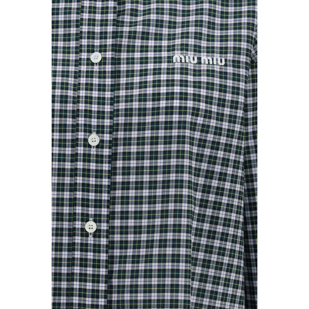 Miu Miu Bicolor Cotton Pattern Shirt