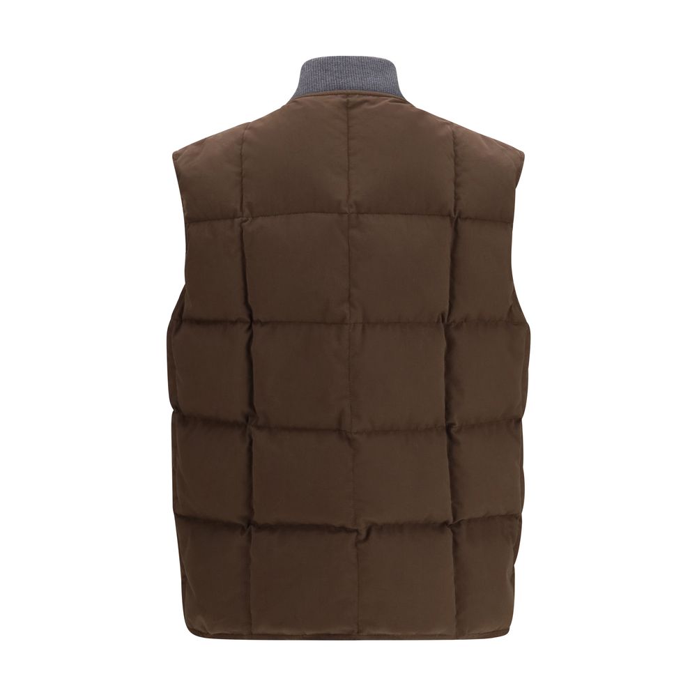 Miu Miu Brown Cotton Sleeveless Jacket
