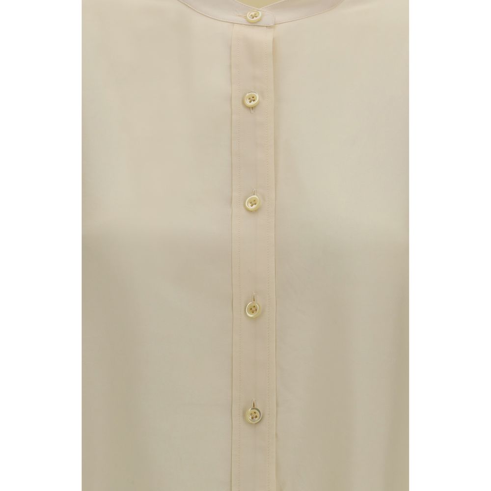 The Row Beige Silk Dress Shirt