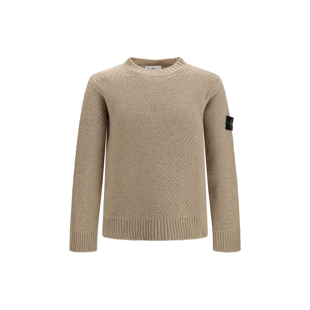 Stone Island Beige Wool Oves Aries Sweatshirt