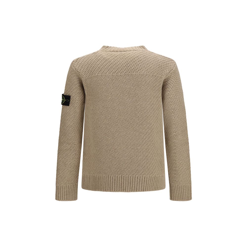 Stone Island Beige Wool Oves Aries Sweatshirt
