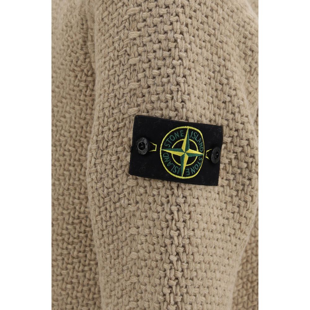 Stone Island Beige Wool Oves Aries Sweatshirt