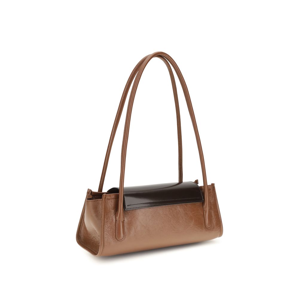 Marni Brown Calf Leather Bos Taurus Shoulder Bag