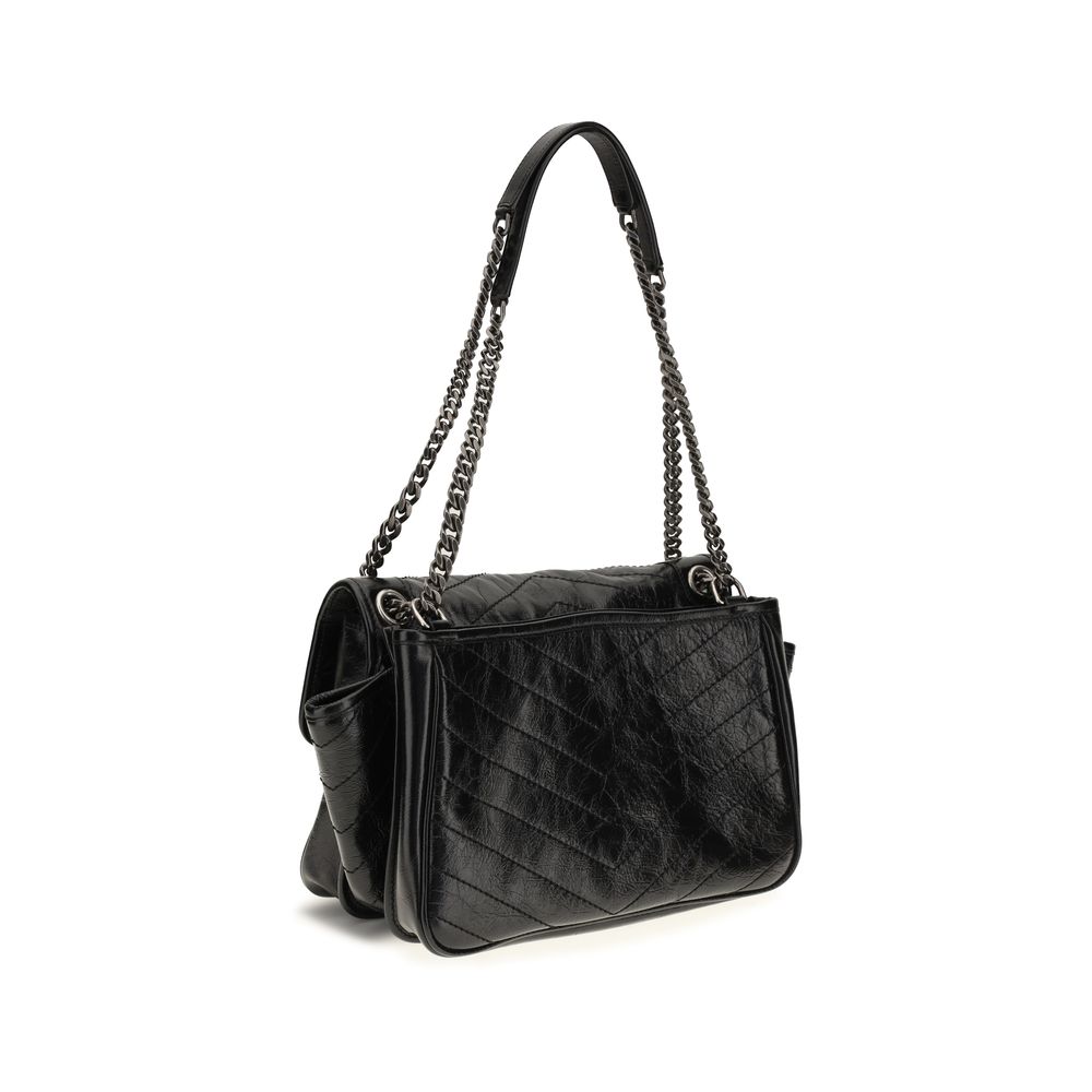 Saint Laurent Black Calf Leather Bos Taurus Shoulder Bag