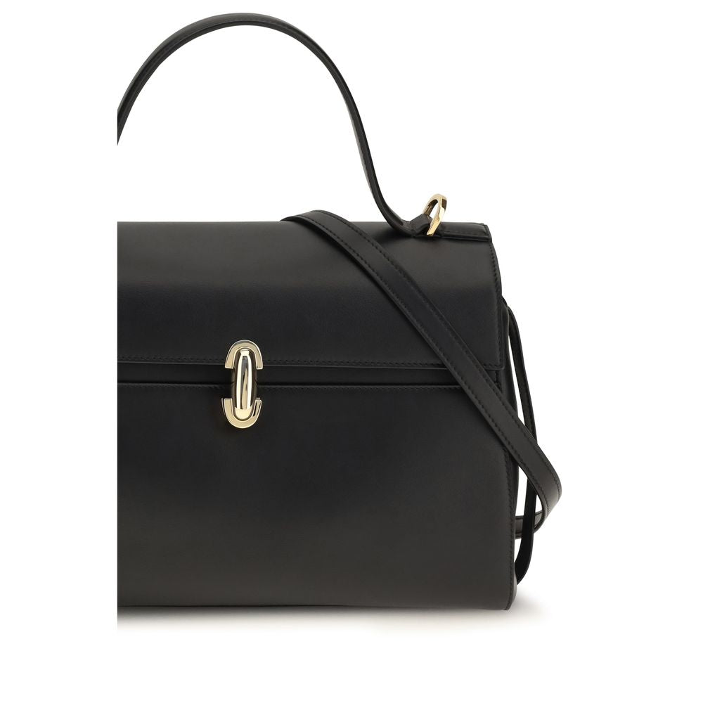 Savette Black Calf Leather Bos Taurus Handbag