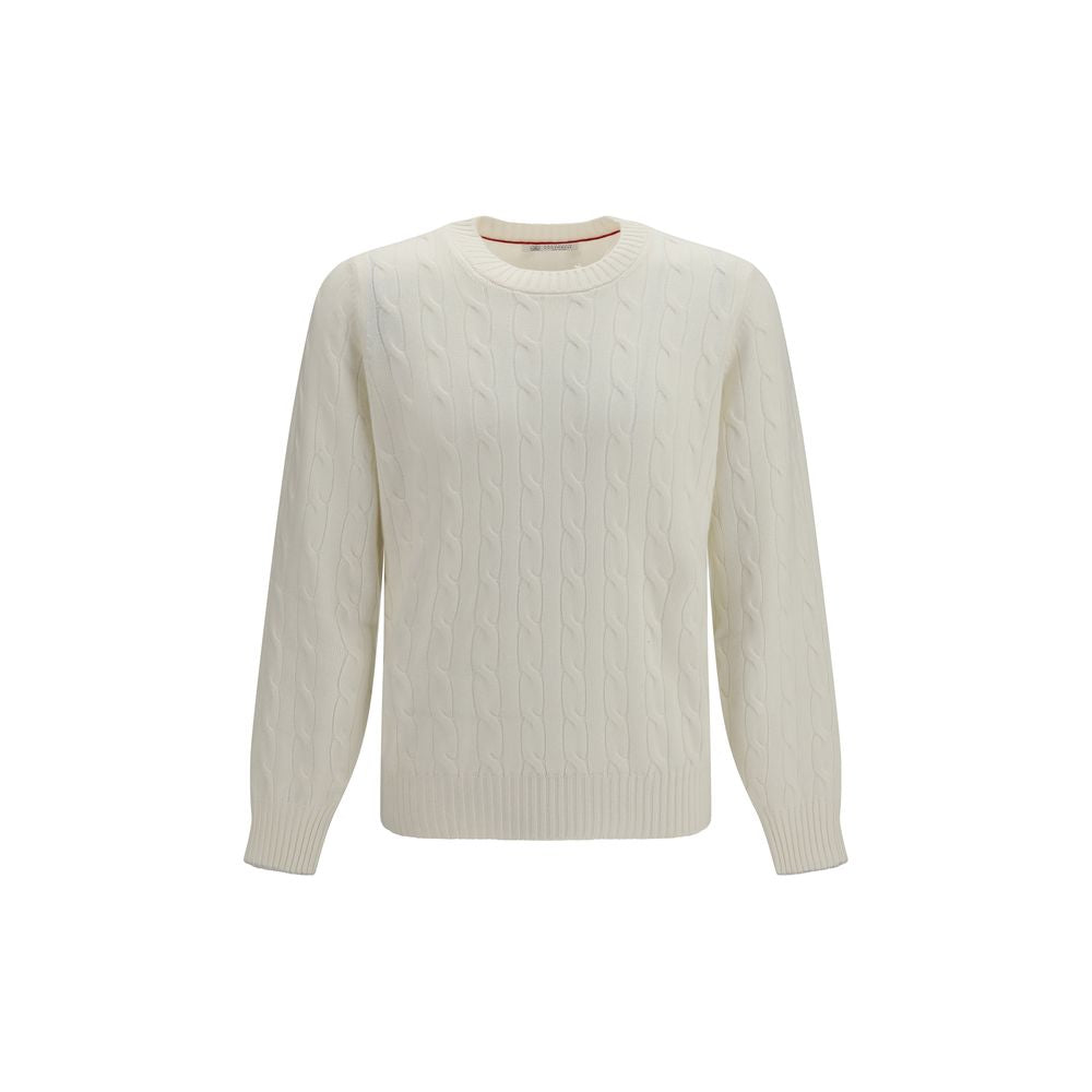 Brunello Cucinelli White Cashmere Sweater