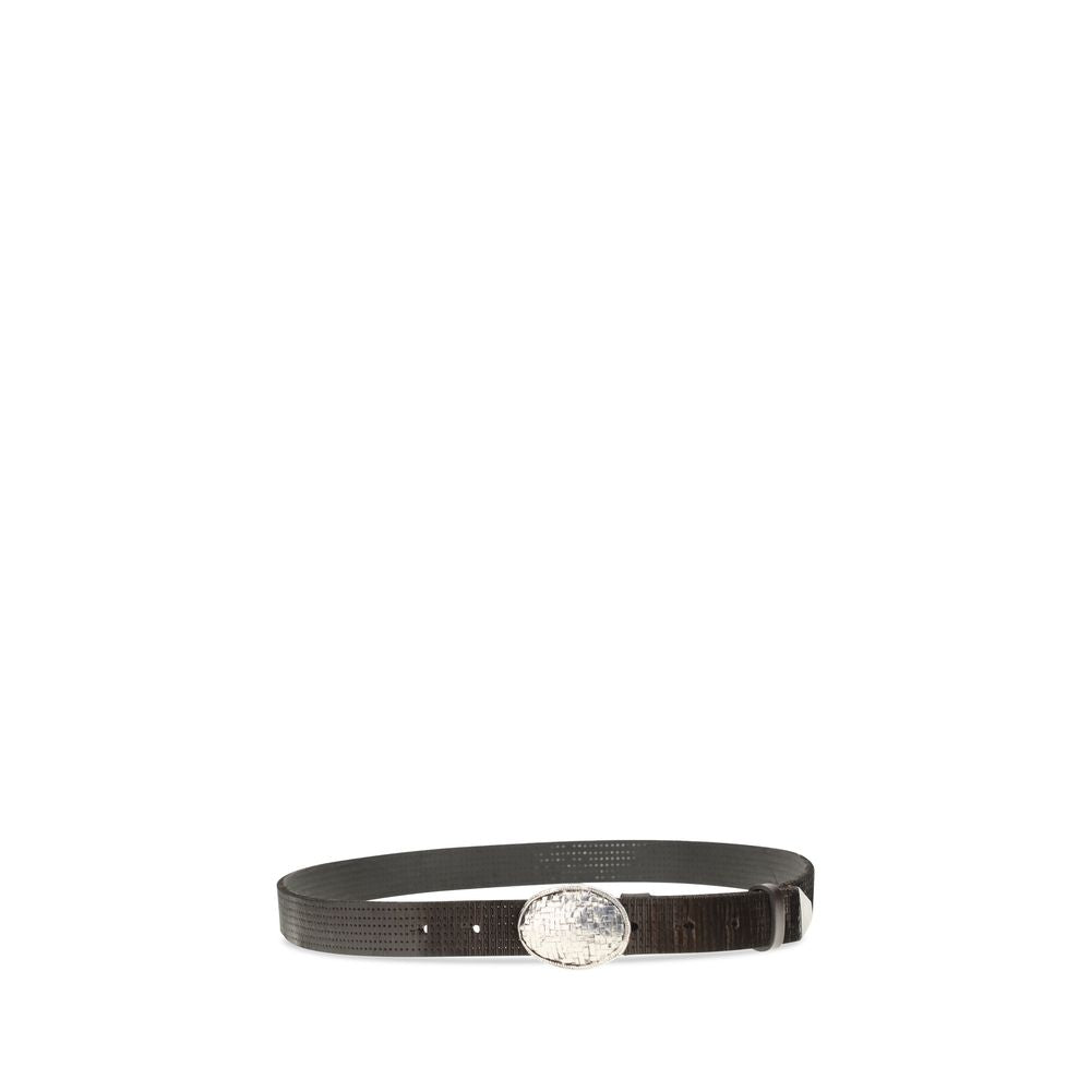 Brunello Cucinelli Brown Calf Leather Bos Taurus Regular Belt