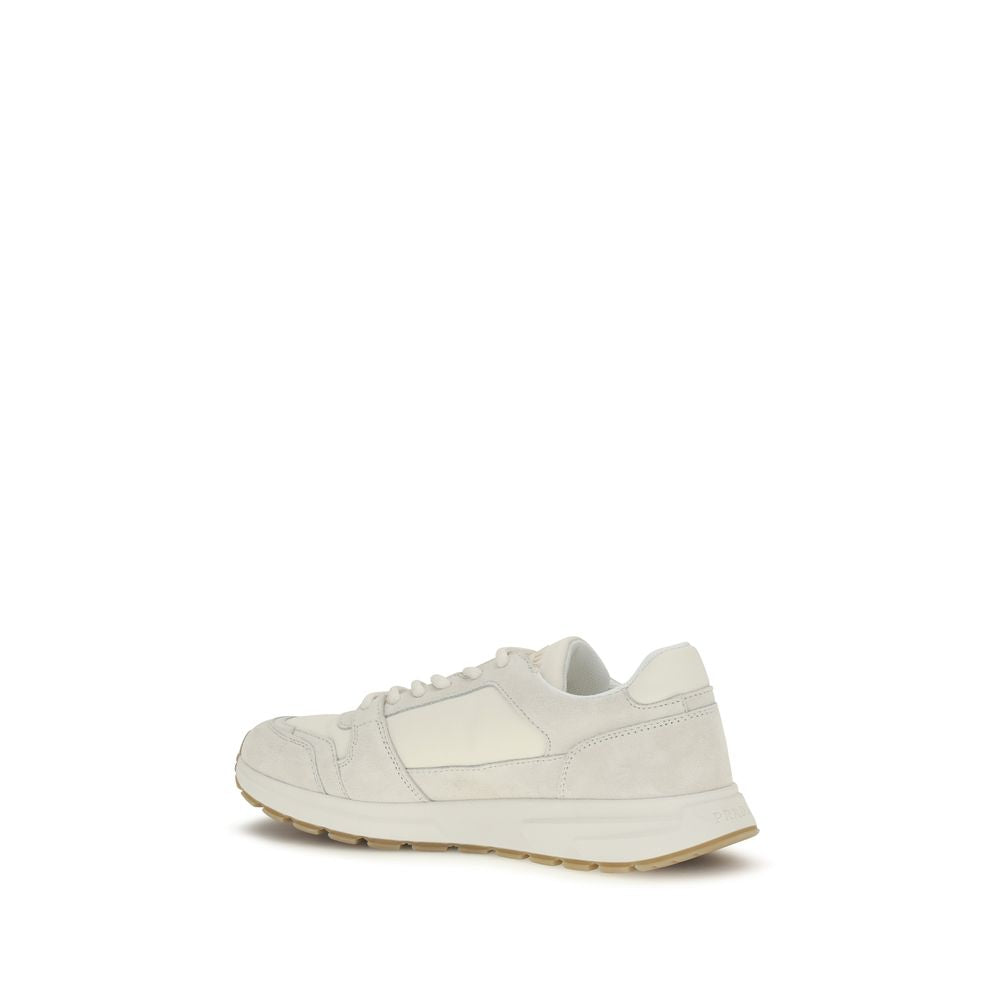 Prada Beige Calf Leather Bos Taurus Athletic Sneakers