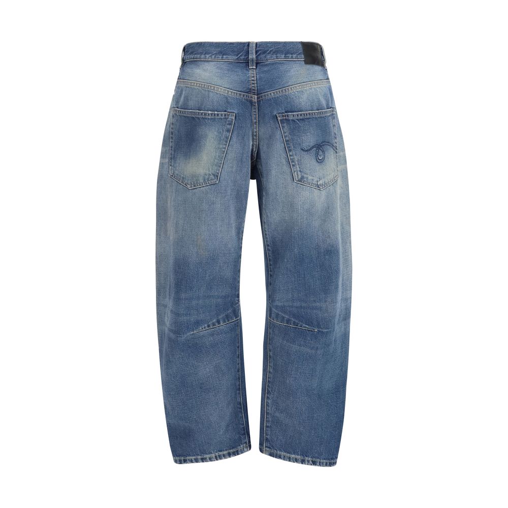 R13 Blue Cotton Boyfriend Jeans