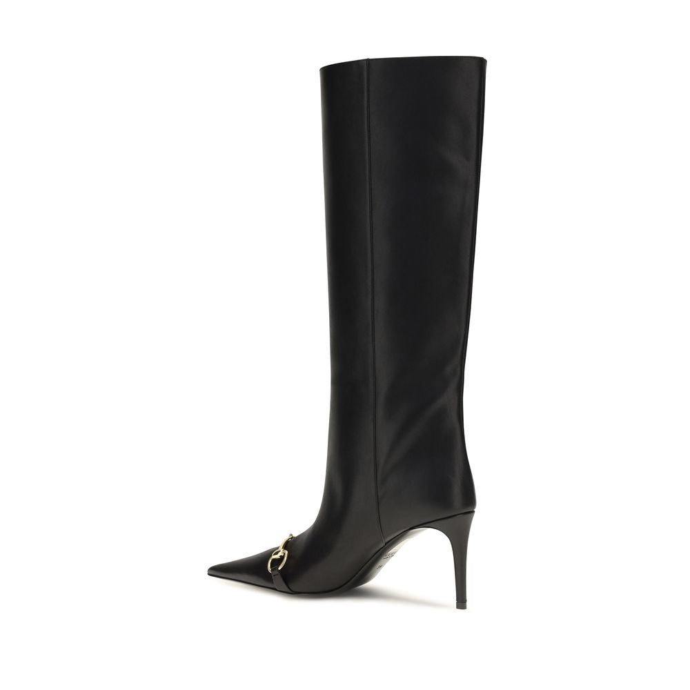 Gucci Black Calf Leather Bos Taurus Boots