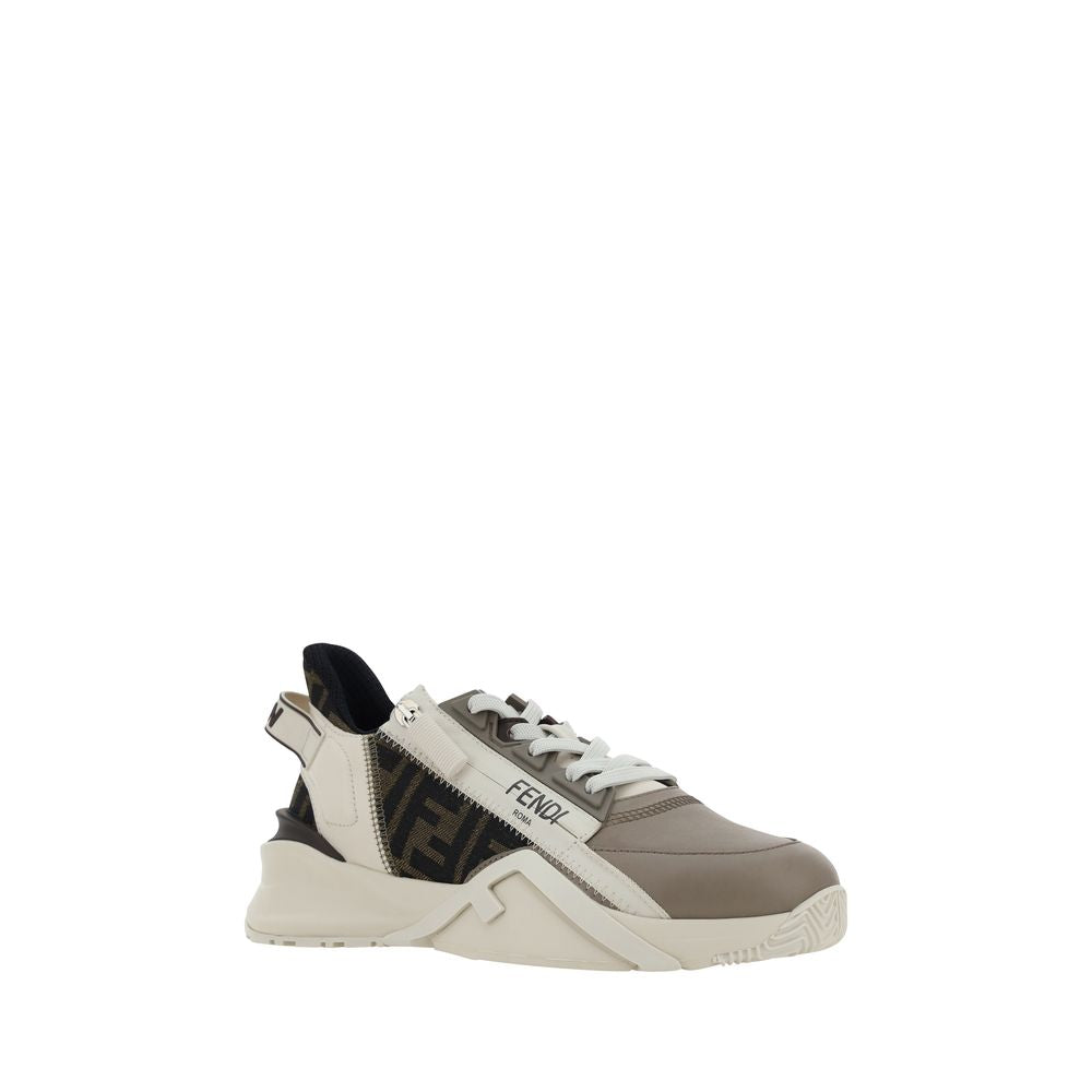 Fendi Brown Calf Leather Bos Taurus Athletic Sneakers