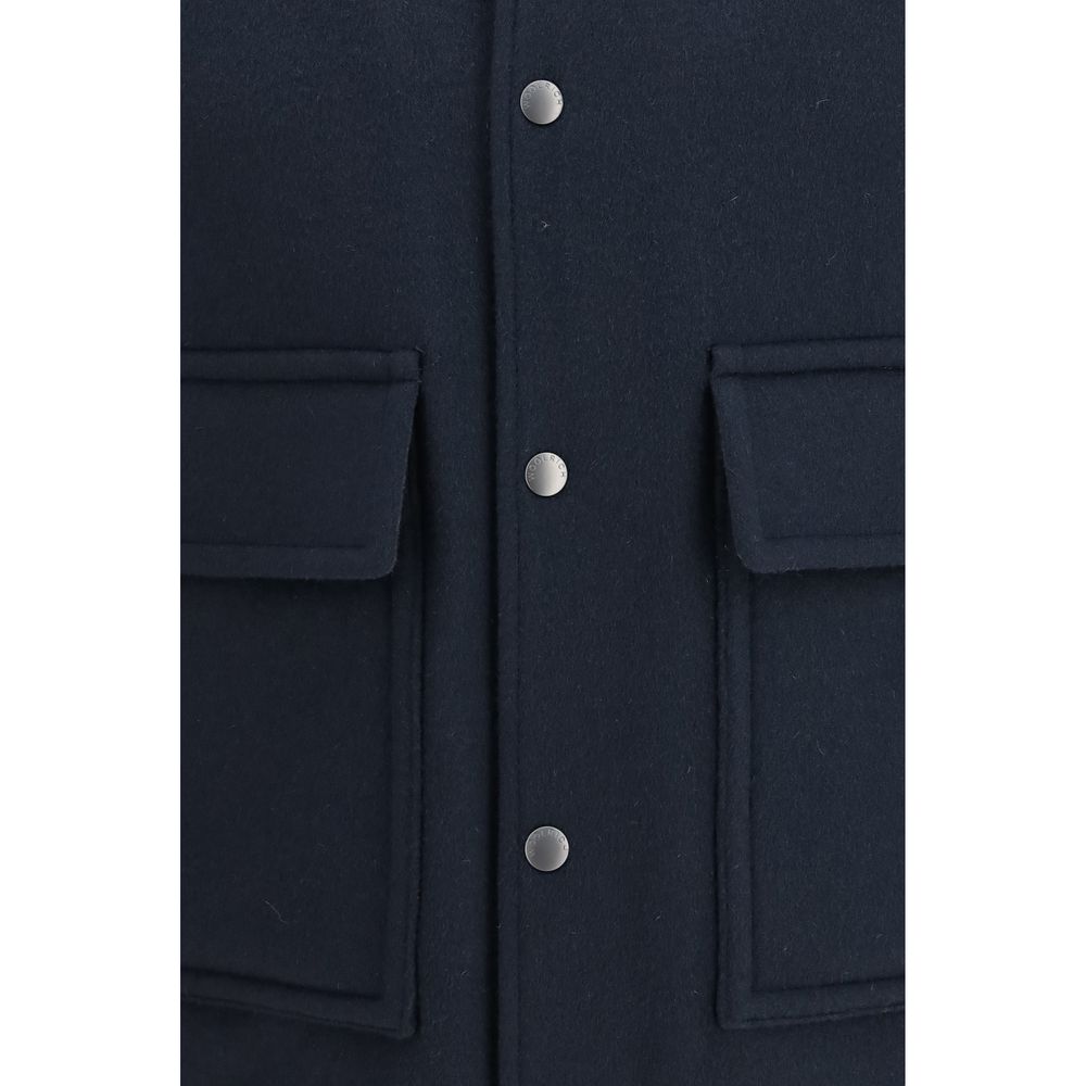 Woolrich Blue Wool Oves Aries Bomber