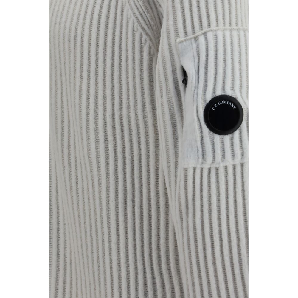 C.P. Company White Polyamide Cardigan