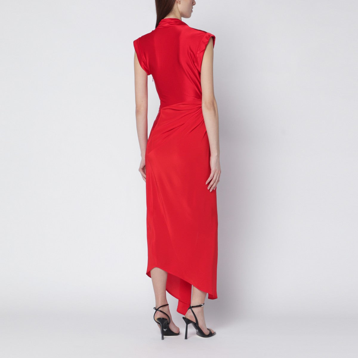 Victoria Beckham Victoria Beckham Red woven dress in shiny jersey