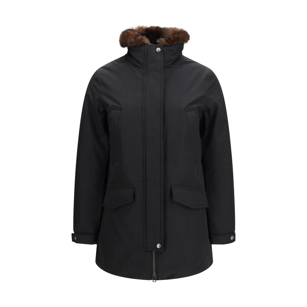 Woolrich Black Cotton Full-Length Jacket