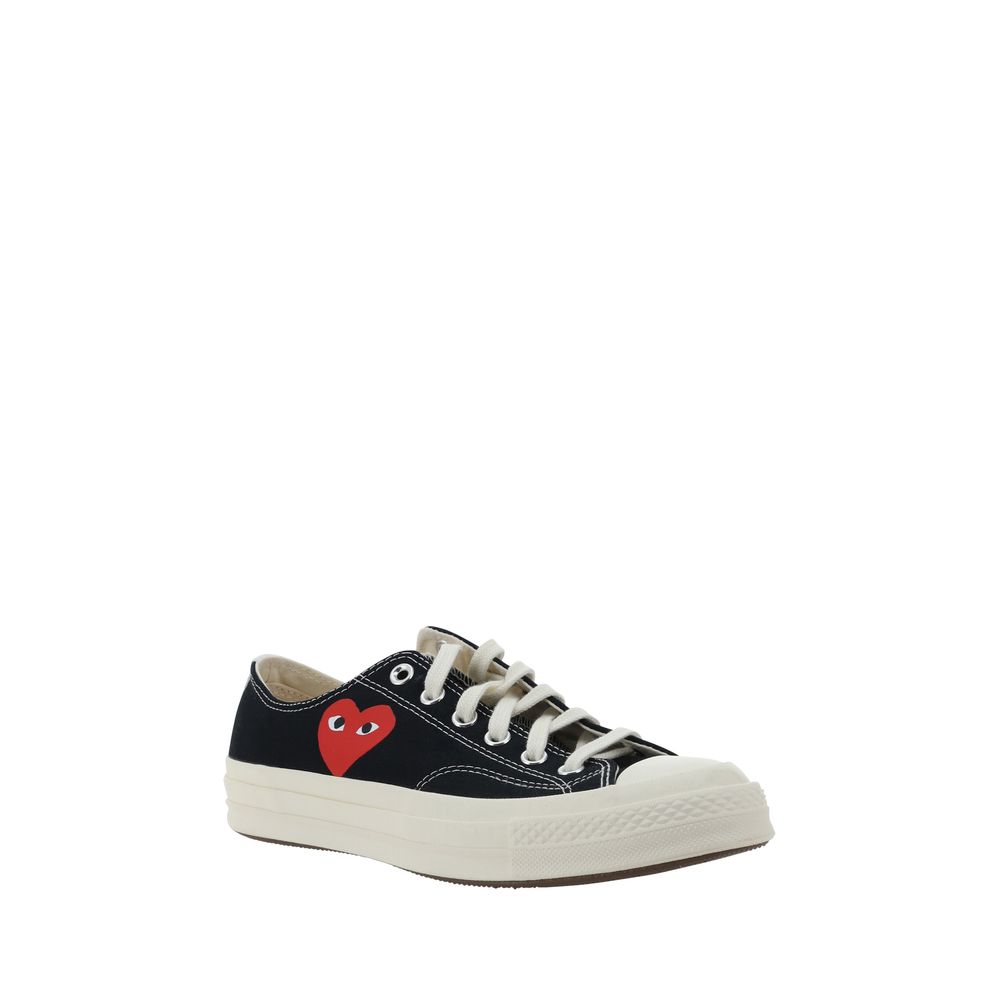 Comme Des Garçons Play x Converse Black Cotton Low Top Sneakers