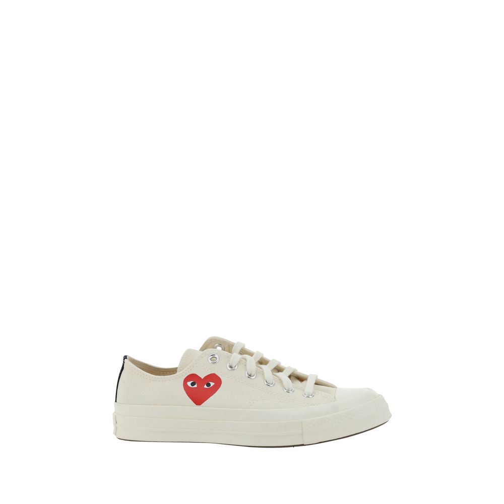Comme Des Garçons Play x Converse White Cotton Low Top Sneakers