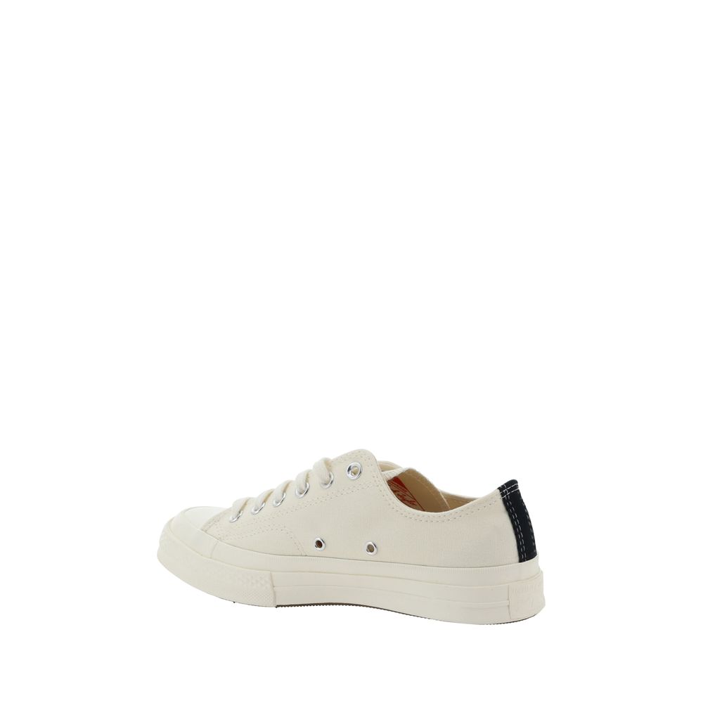 Comme Des Garçons Play x Converse White Cotton Low Top Sneakers