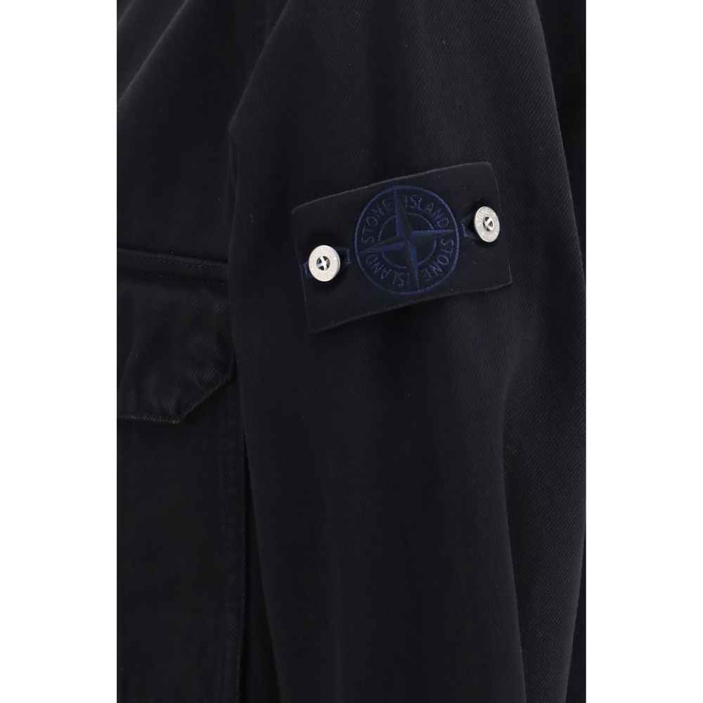 Stone Island Black Cotton Denim Jacket